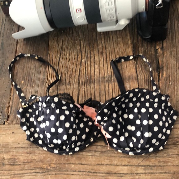 Agent Provocateur Minnie Polka Dot Silk Bra - Picture 2 of 4